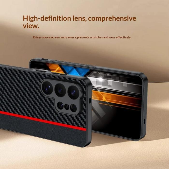 OEM - Mobilskal för Samsung Galaxy S26 Ultra Konstläder + PC - Svart