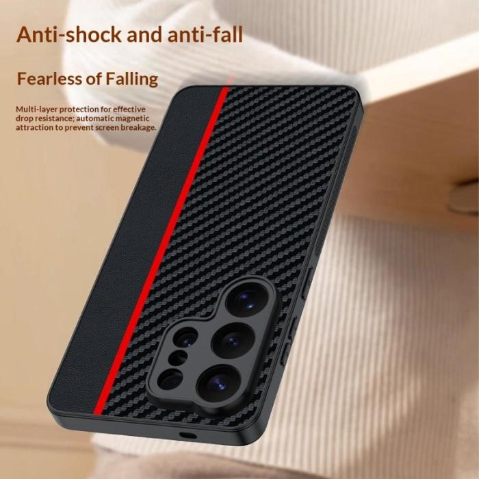 OEM - Mobilskal för Samsung Galaxy S26 Ultra Konstläder + PC - Svart