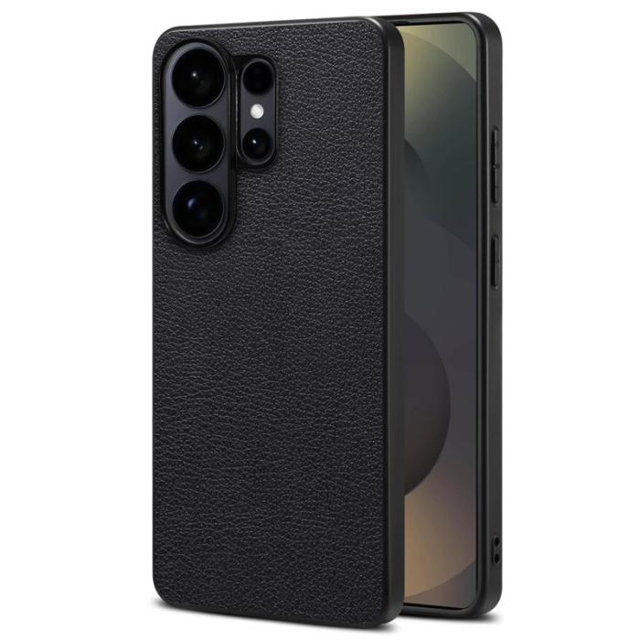 OEM - Mobilskal för Samsung Galaxy S26 Ultra Konstläder + PC + TPU - Svart