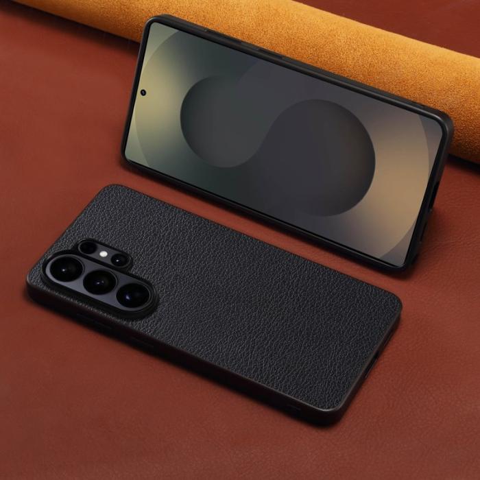 OEM - Mobilskal för Samsung Galaxy S26 Ultra Konstläder + PC + TPU - Svart