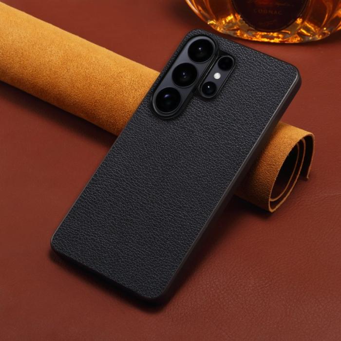 OEM - Mobilskal för Samsung Galaxy S26 Ultra Konstläder + PC + TPU - Svart