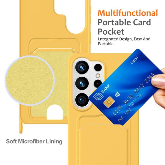 OEM - Mobilskal för Samsung Galaxy S26 Ultra Flytande silikon med kortfack - Gul