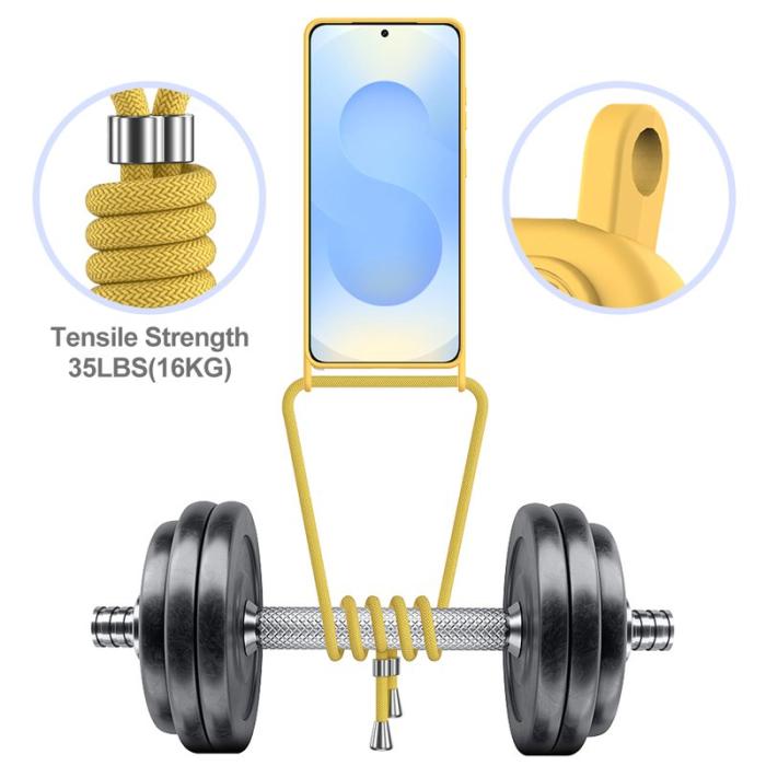 OEM - Mobilskal för Samsung Galaxy S26 Ultra Flytande silikon med kortfack - Gul