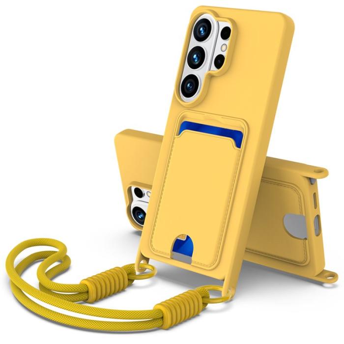 OEM - Mobilskal för Samsung Galaxy S26 Ultra Flytande silikon med kortfack - Gul