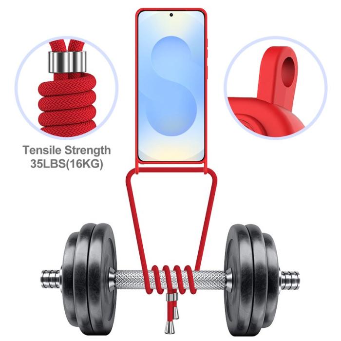 OEM - Mobilskal för Samsung Galaxy S26 Ultra Flytande silikon med kortfack - Röd