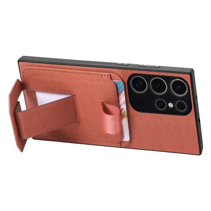 OEM - Mobilskal för Samsung Galaxy S26 Ultra Kickstand Card Slot TPU - Brun