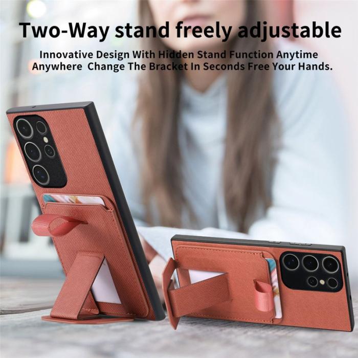 OEM - Mobilskal för Samsung Galaxy S26 Ultra Kickstand Card Slot TPU - Brun