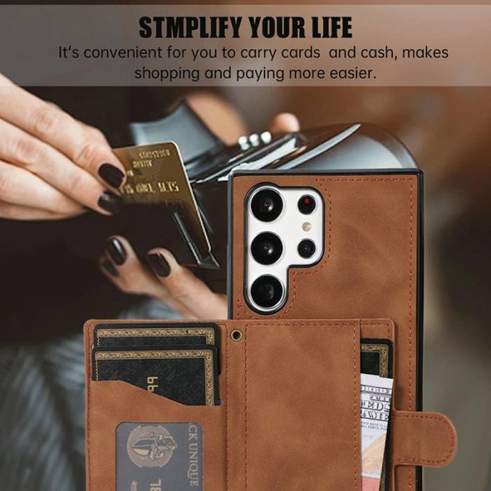 OEM - Mobilskal för Samsung Galaxy S26 Ultra Kickstand Card Slot TPU - Brun