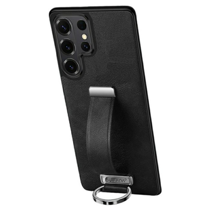 SULADA - Sulada Mobilskal för Samsung Galaxy S26 Ultra Kickstand Konstläder - Svart