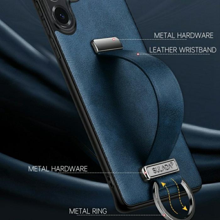 SULADA - Sulada Mobilskal för Samsung Galaxy S26 Ultra Kickstand Konstläder - Svart