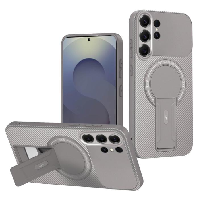 OEM - Mobilskal för Samsung Galaxy S26 Ultra Kickstand PC + TPU - Grå