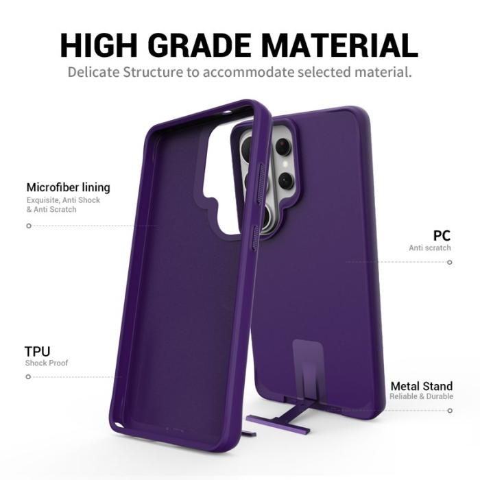 OEM - Mobilskal för Samsung Galaxy S26 Ultra Kickstand PC + TPU - Lila