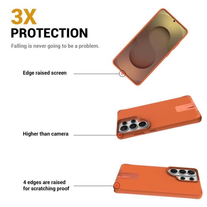 OEM - Mobilskal för Samsung Galaxy S26 Ultra Kickstand PC + TPU - Orange