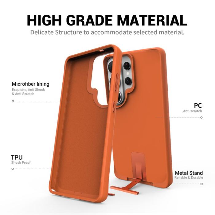 OEM - Mobilskal för Samsung Galaxy S26 Ultra Kickstand PC + TPU - Orange