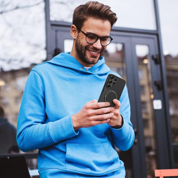 OEM - Mobilskal för Samsung Galaxy S26 Ultra Kickstand PC + TPU - Röd