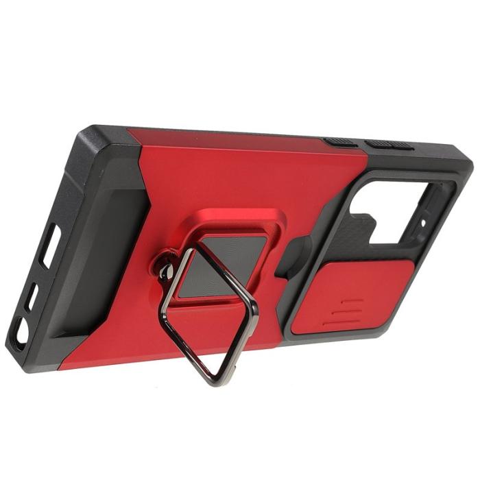 OEM - Mobilskal för Samsung Galaxy S26 Ultra Kickstand PC + TPU - Röd