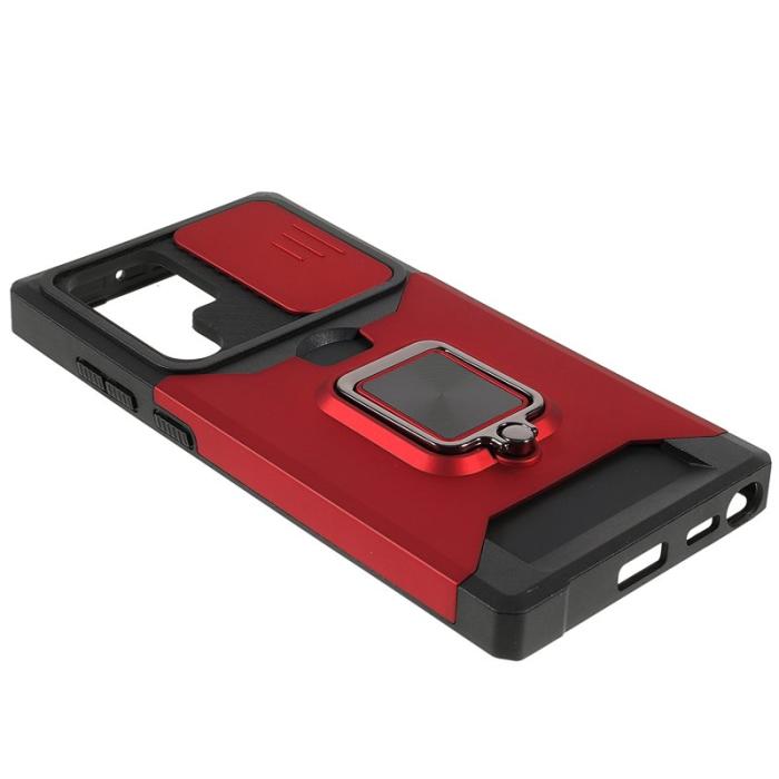 OEM - Mobilskal för Samsung Galaxy S26 Ultra Kickstand PC + TPU - Röd