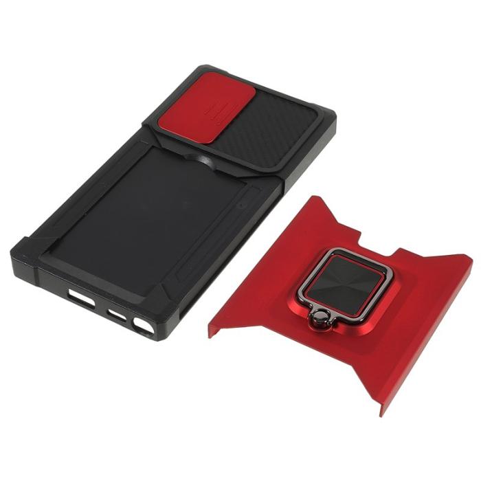 OEM - Mobilskal för Samsung Galaxy S26 Ultra Kickstand PC + TPU - Röd