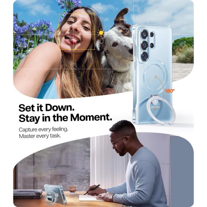 Torras - Torras Mobilskal för Samsung Galaxy S26 Ultra Kickstand PC + TPU - Svart