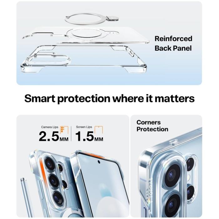 Torras - Torras Mobilskal för Samsung Galaxy S26 Ultra Kickstand PC + TPU - Svart