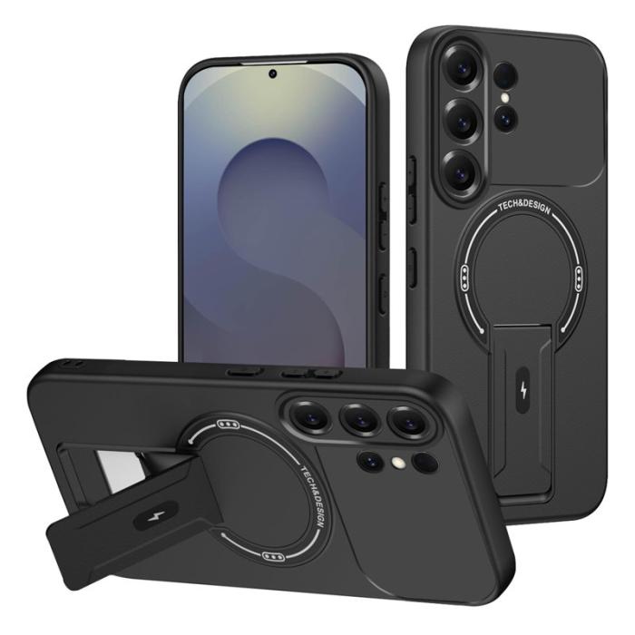 OEM - Mobilskal för Samsung Galaxy S26 Ultra Kickstand PC + TPU - Svart