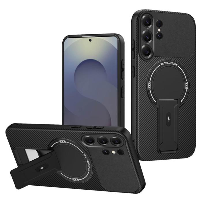 OEM - Mobilskal för Samsung Galaxy S26 Ultra Kickstand PC + TPU - Svart