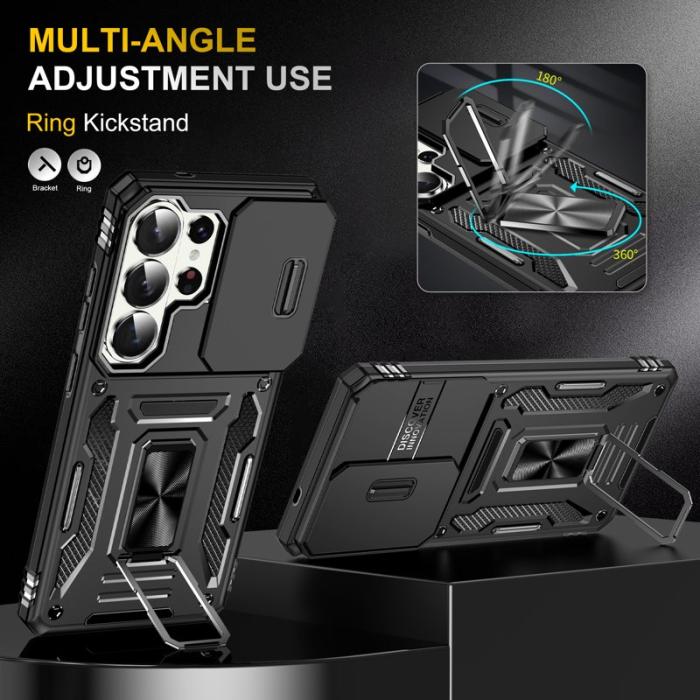 OEM - Mobilskal för Samsung Galaxy S26 Ultra Kickstand PC + TPU - Svart