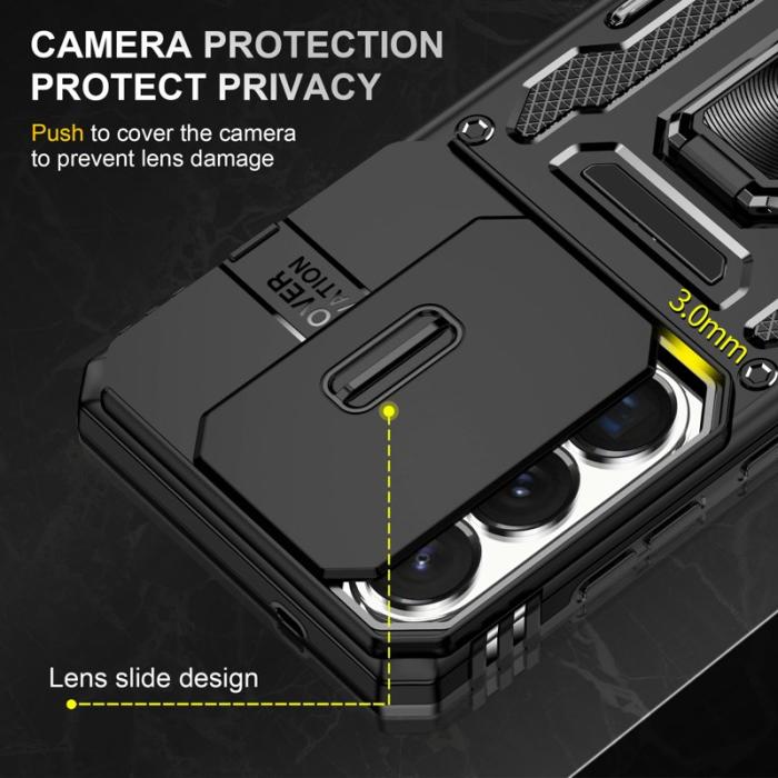 OEM - Mobilskal för Samsung Galaxy S26 Ultra Kickstand PC + TPU - Svart