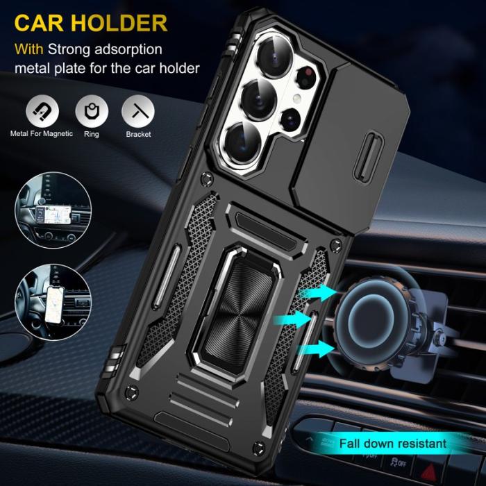 OEM - Mobilskal för Samsung Galaxy S26 Ultra Kickstand PC + TPU - Svart