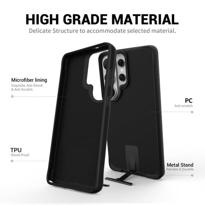 OEM - Mobilskal för Samsung Galaxy S26 Ultra Kickstand PC + TPU - Svart
