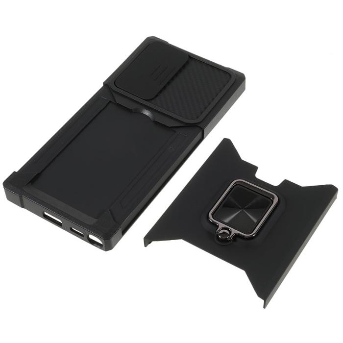 OEM - Mobilskal för Samsung Galaxy S26 Ultra Kickstand PC + TPU - Svart
