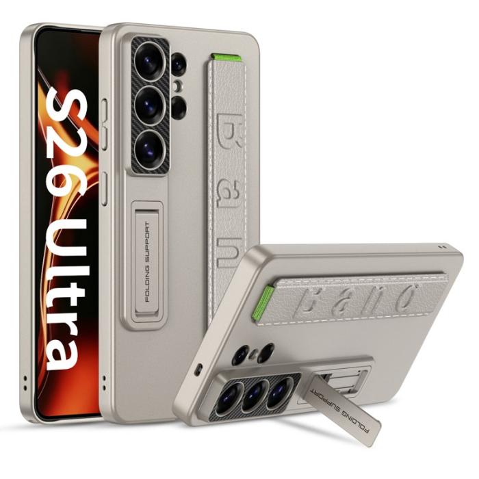 GKK - GKK Mobilskal för Samsung Galaxy S26 Ultra Kickstand PU + PC - Grå