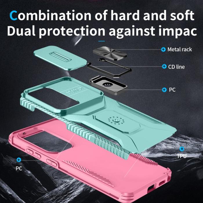 OEM - Mobilskal för Samsung Galaxy S26 Ultra Kickstand TPU + PC - Grön