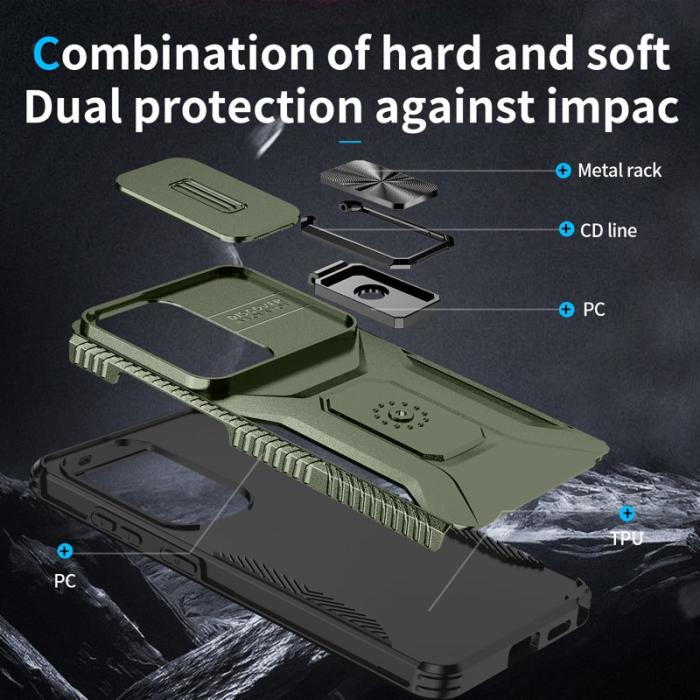 OEM - Mobilskal för Samsung Galaxy S26 Ultra Kickstand TPU + PC - Grön