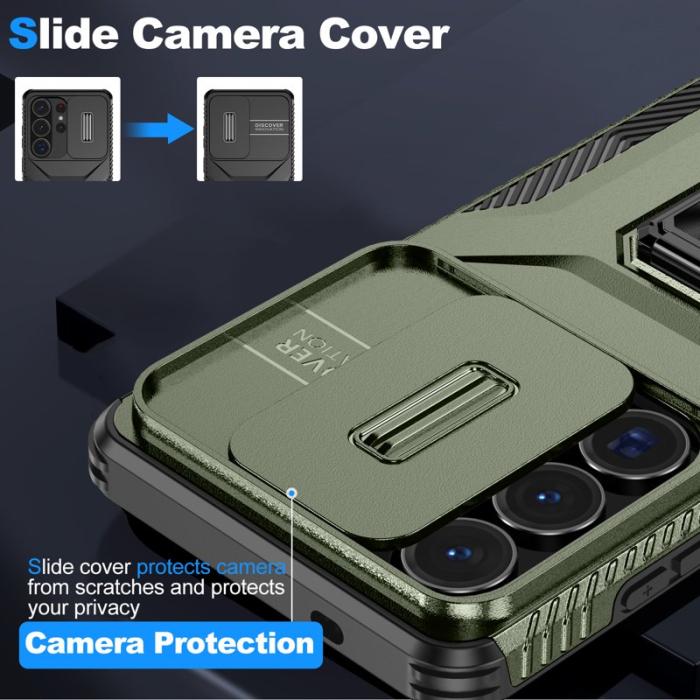 OEM - Mobilskal för Samsung Galaxy S26 Ultra Kickstand TPU + PC - Grön