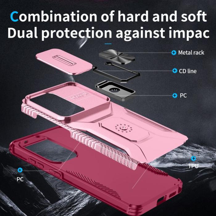 OEM - Mobilskal för Samsung Galaxy S26 Ultra Kickstand TPU + PC - Rosa