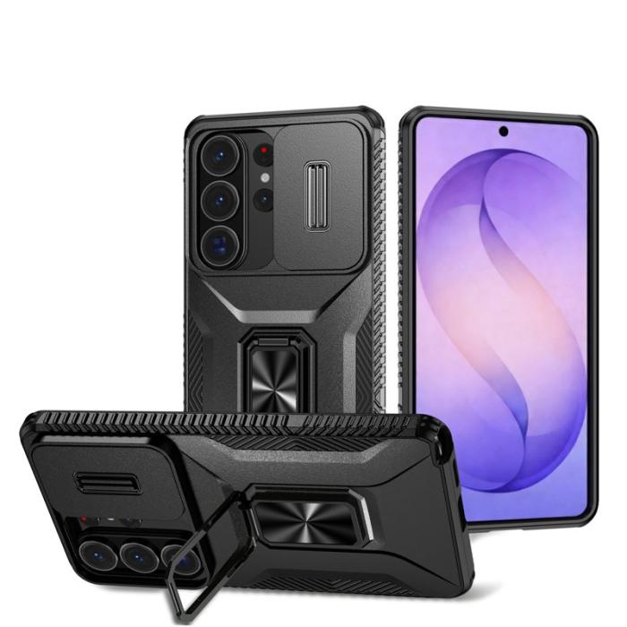 OEM - Mobilskal för Samsung Galaxy S26 Ultra Kickstand TPU + PC - Svart