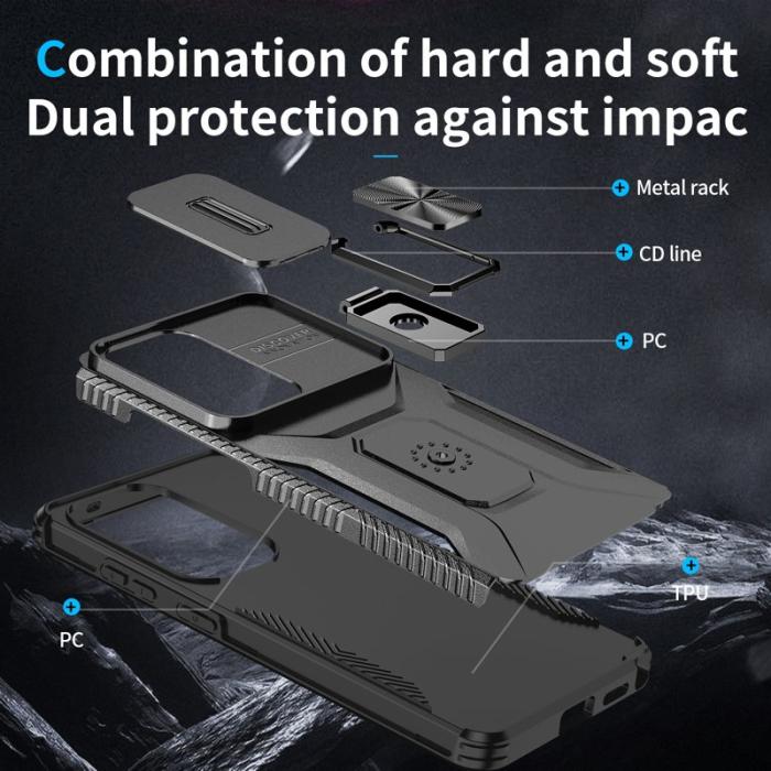 OEM - Mobilskal för Samsung Galaxy S26 Ultra Kickstand TPU + PC - Svart