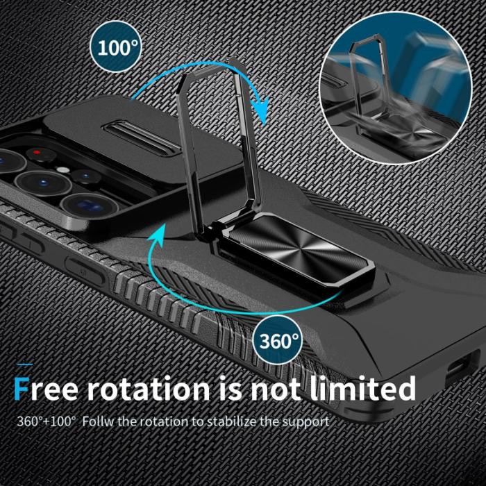 OEM - Mobilskal för Samsung Galaxy S26 Ultra Kickstand TPU + PC - Svart