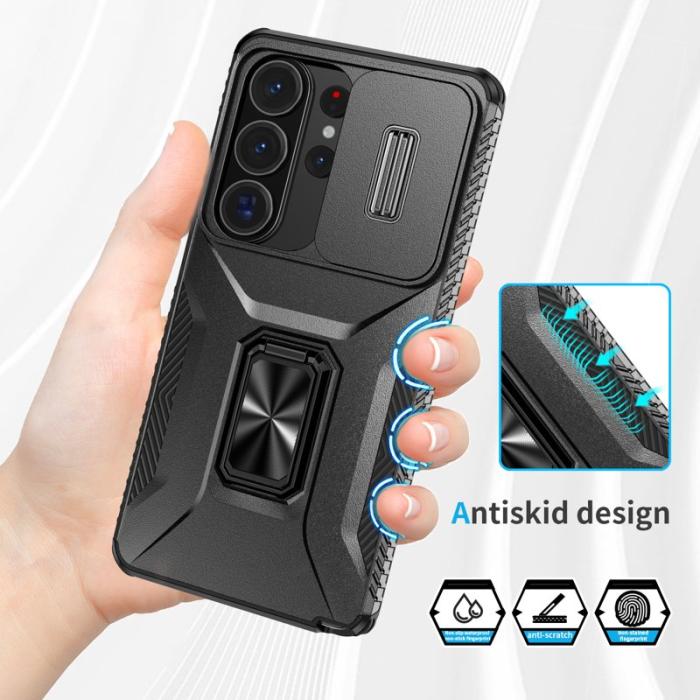 OEM - Mobilskal för Samsung Galaxy S26 Ultra Kickstand TPU + PC - Svart