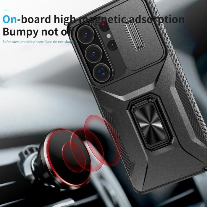 OEM - Mobilskal för Samsung Galaxy S26 Ultra Kickstand TPU + PC - Svart