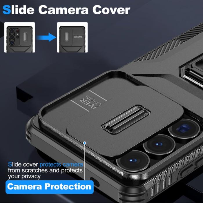 OEM - Mobilskal för Samsung Galaxy S26 Ultra Kickstand TPU + PC - Svart