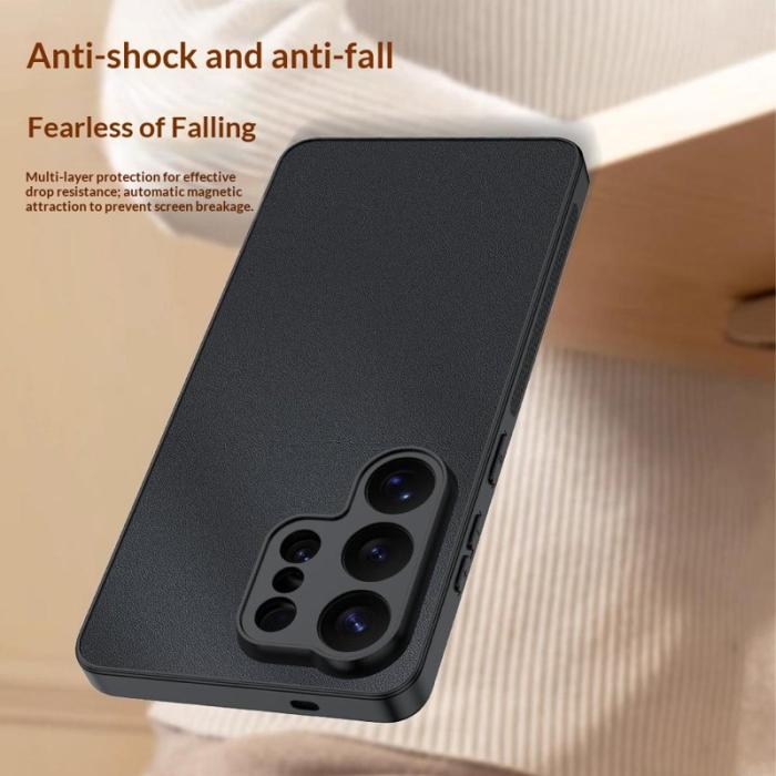 OEM - Mobilskal för Samsung Galaxy S26 Ultra Konstläder PC + TPU - Svart