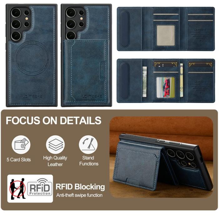 LC.imeeke - LC.IMEEKE Mobilskal för Samsung Galaxy S26 Ultra Magnetiskt Konstläder - Blå