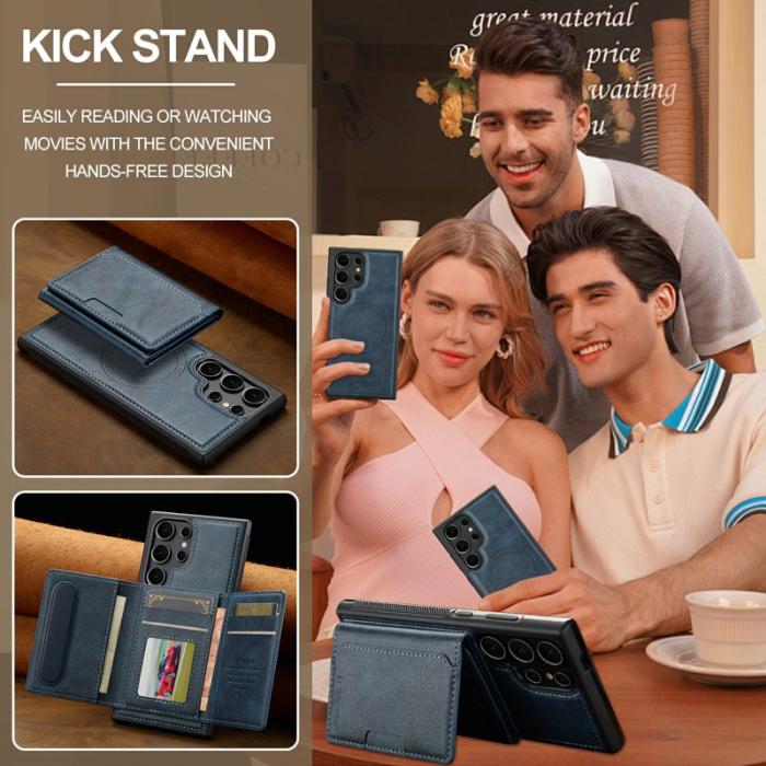 LC.imeeke - LC.IMEEKE Mobilskal för Samsung Galaxy S26 Ultra Magnetiskt Konstläder - Blå