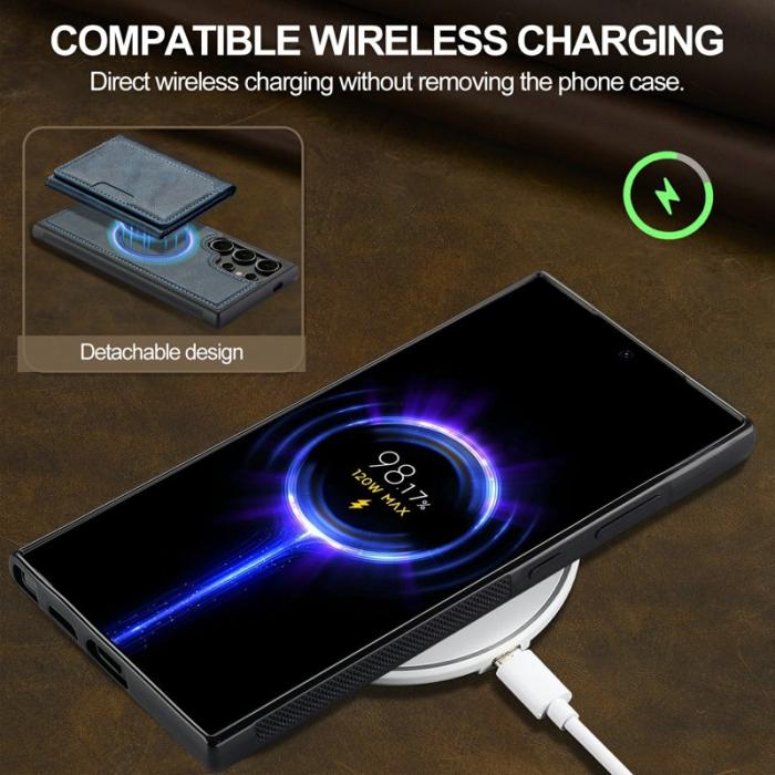 LC.imeeke - LC.IMEEKE Mobilskal för Samsung Galaxy S26 Ultra Magnetiskt Konstläder - Blå