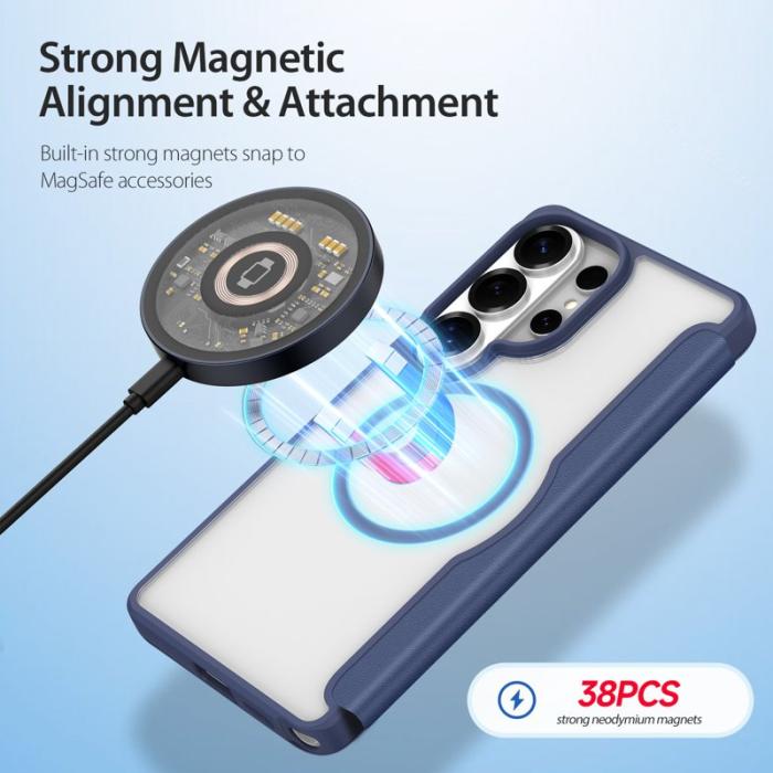 Dux Ducis - Dux Ducis Mobilskal för Samsung Galaxy S26 Ultra Magnetiskt Konstläder - Blå