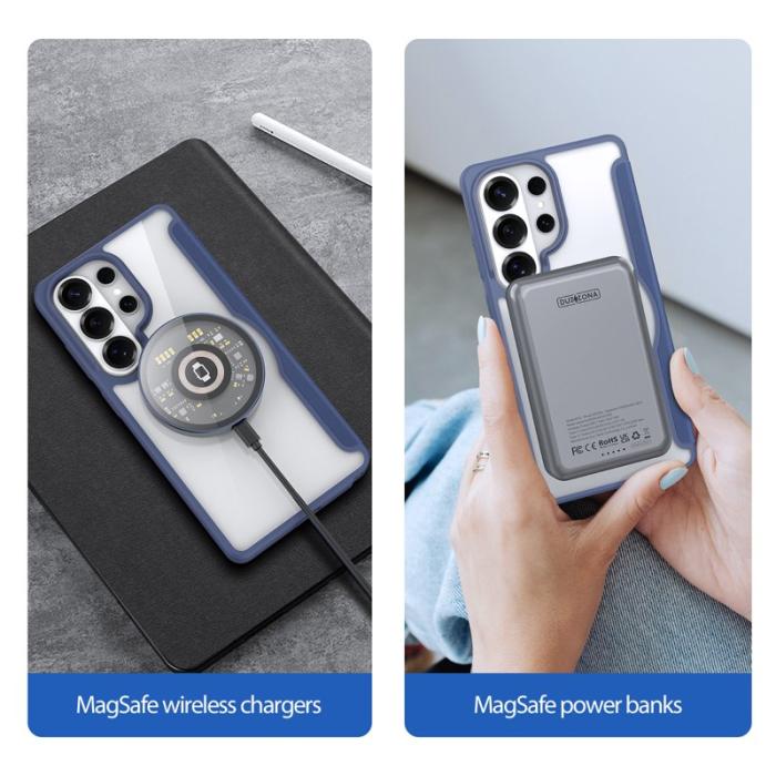 Dux Ducis - Dux Ducis Mobilskal för Samsung Galaxy S26 Ultra Magnetiskt Konstläder - Blå