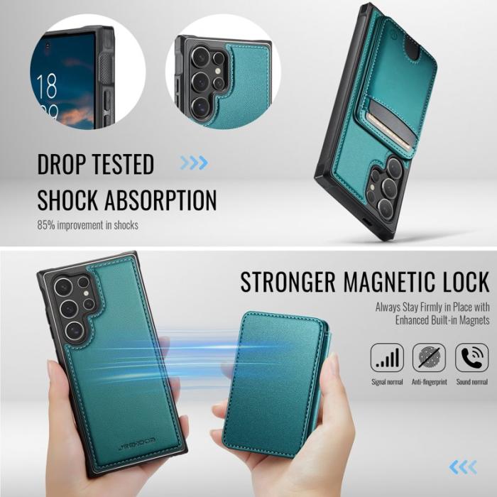 JEEHOOD - JEEHOOD Mobilskal för Samsung Galaxy S26 Ultra Magnetiskt Konstläder - Blå