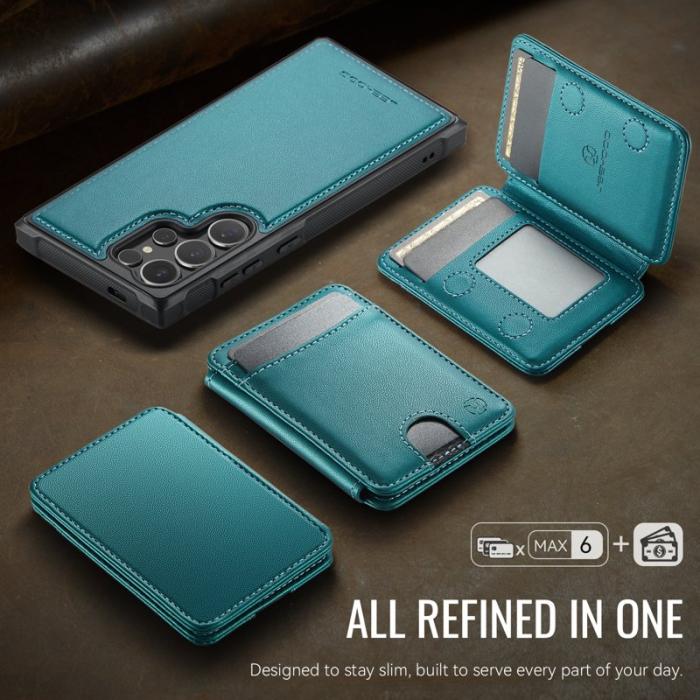 JEEHOOD - JEEHOOD Mobilskal för Samsung Galaxy S26 Ultra Magnetiskt Konstläder - Blå